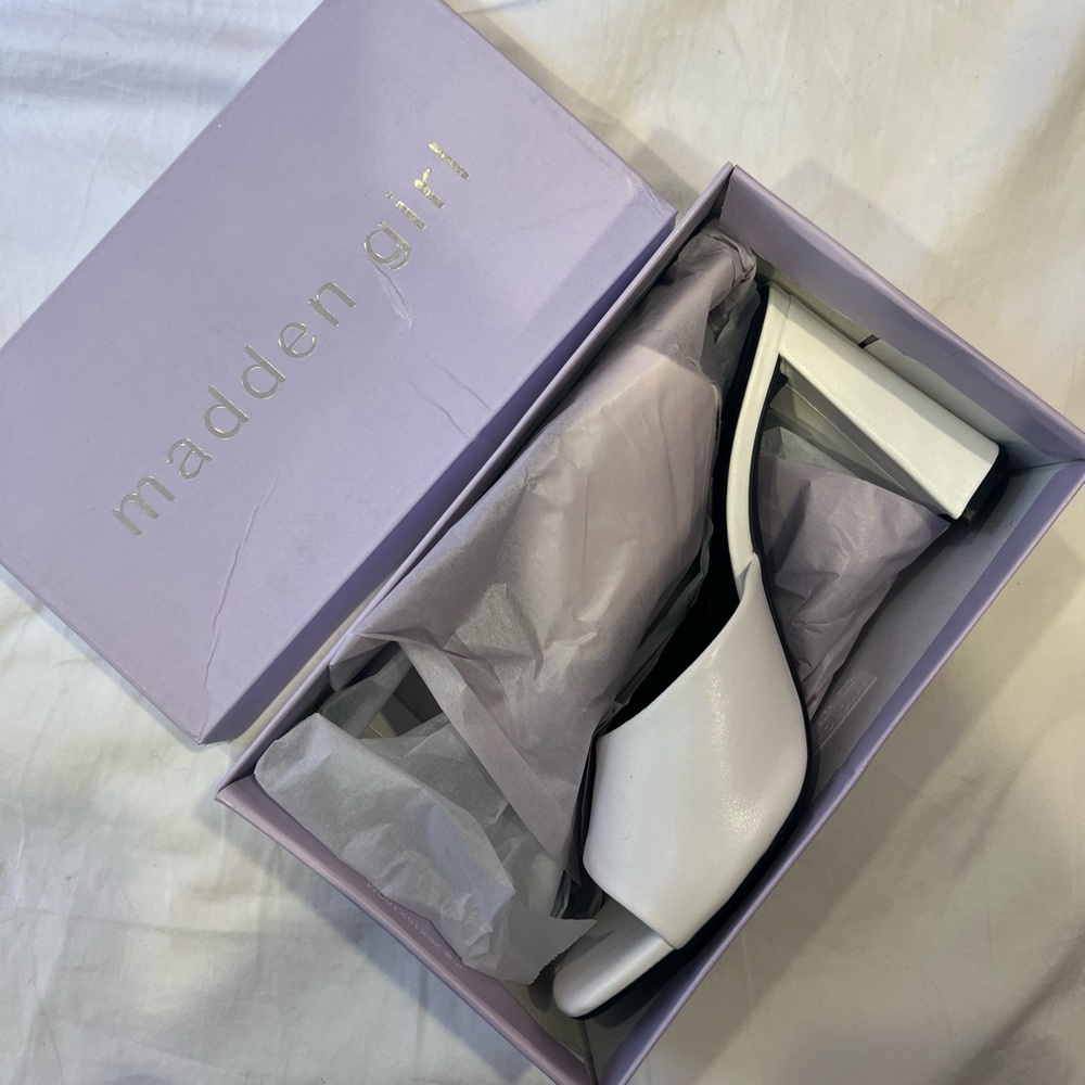 White Madden Girl Mules